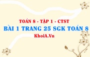 Bài 1 trang 25 SGK Toán 8 Tập 1 Chân trời sáng tạo
